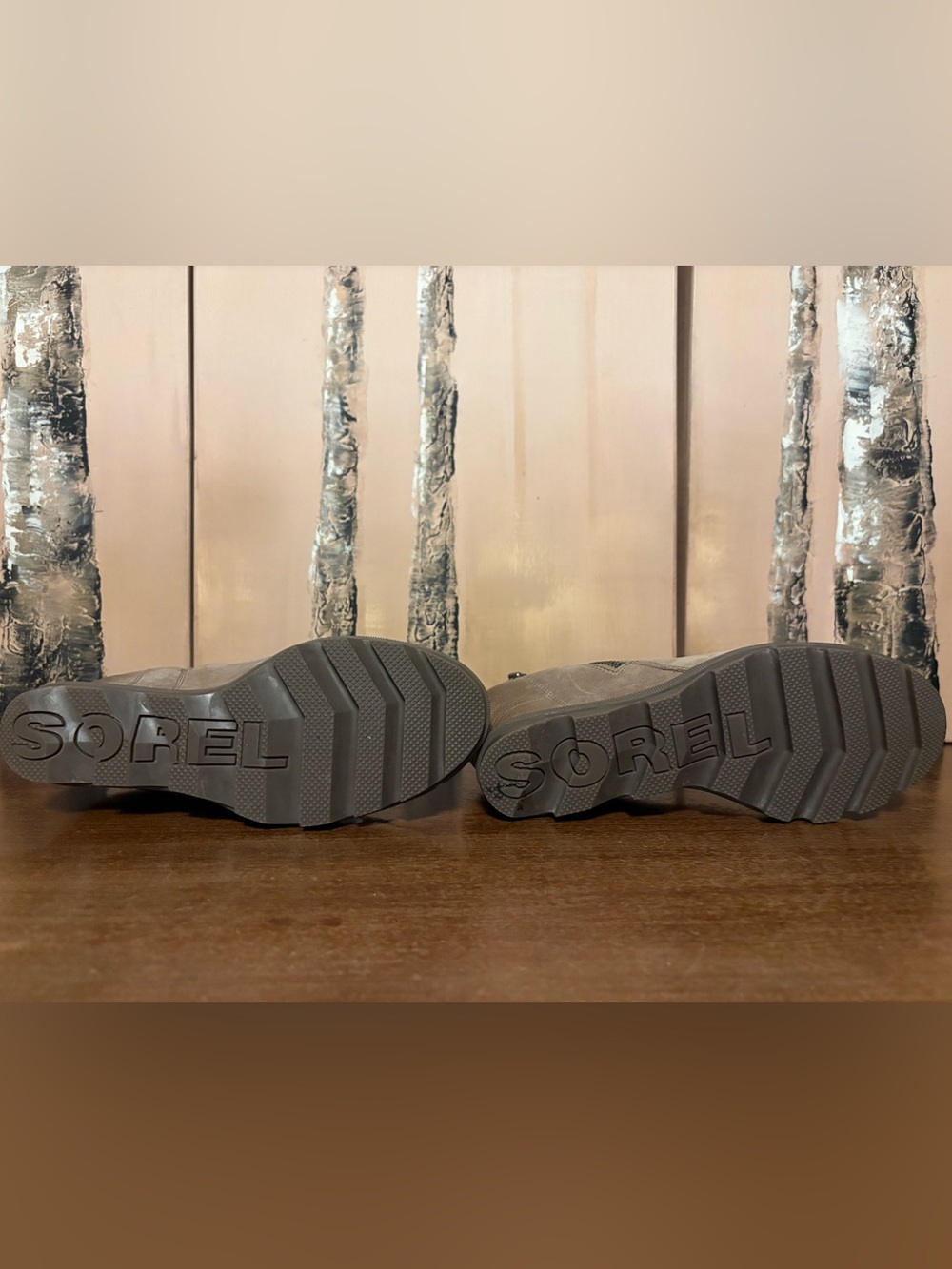 Sorel Taupe Wedge Ankle Boots with Side Zip - Picture 5 of 5